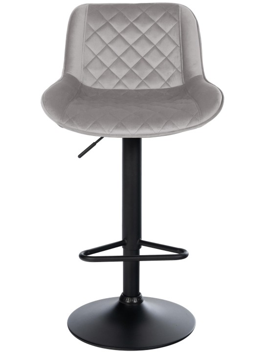 Tabouret de bar Kasson velours, gris