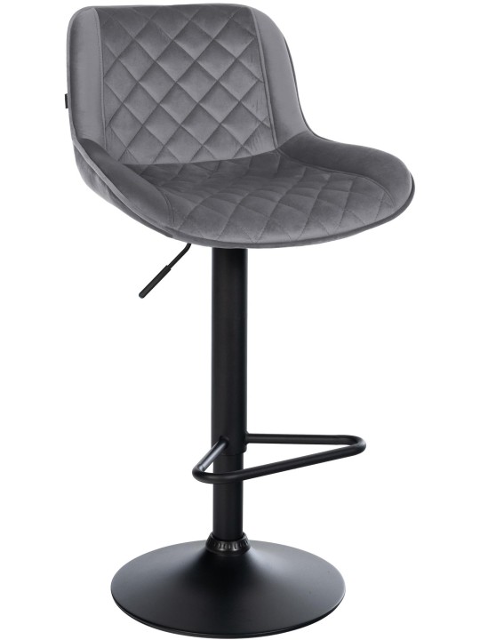 Tabouret de bar Kasson velours, gris foncé