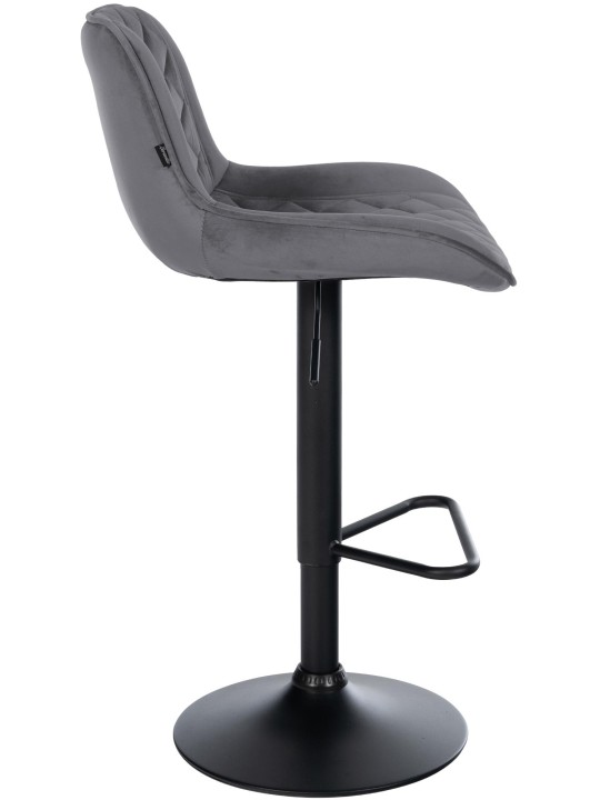Tabouret de bar Kasson velours, gris foncé