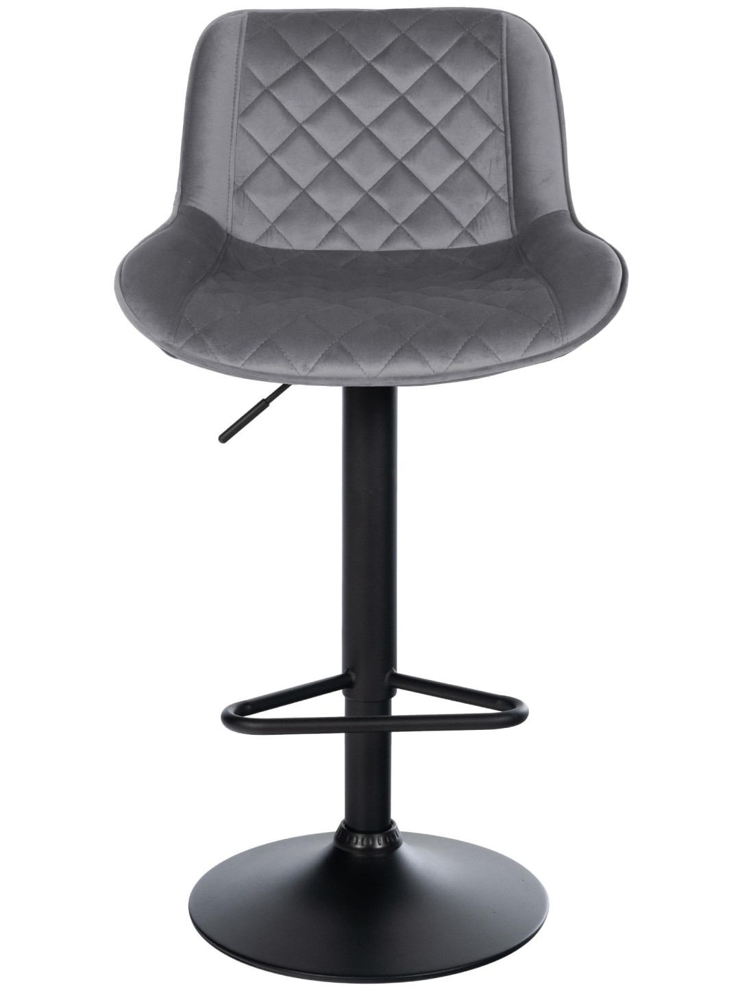 Tabouret de bar Kasson velours, gris foncé