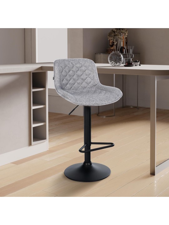 Tabouret de bar Kasson tissu, gris Tabouret de bar Kasson tissu, gris