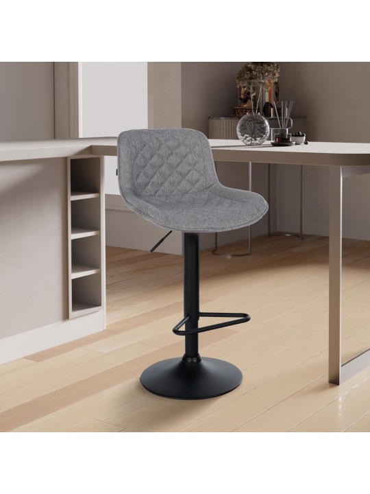 Tabouret de bar Kasson tissu, gris foncé Tabouret de bar Kasson tissu, gris foncé