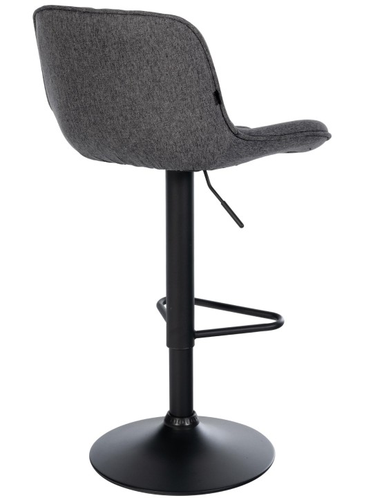 Tabouret de bar Kasson tissu, noir