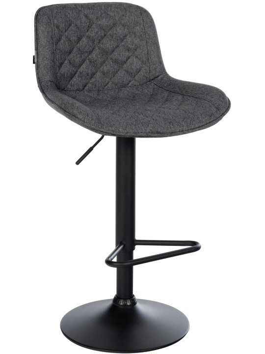 Tabouret de bar Kasson tissu, noir