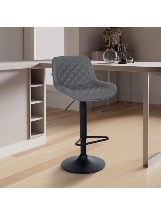 Tabouret de bar Kasson simili cuir, gris Tabouret de bar Kasson simili cuir, gris
