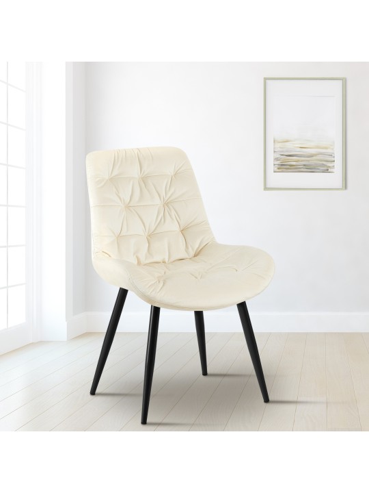 Ensemble de 2 chaises de salle à manger Rossford, crème