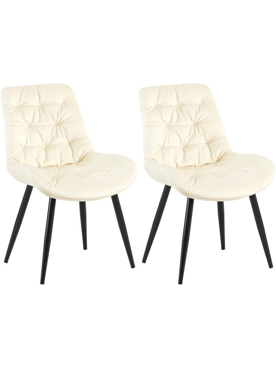 Ensemble de 2 chaises de salle à manger Rossford, crème