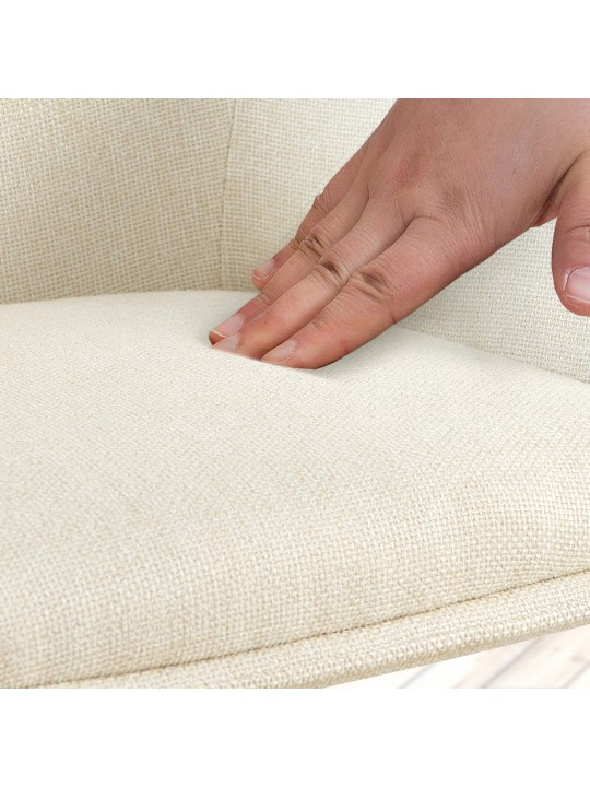 Lot de 2 chaises Tipton tissu, crème