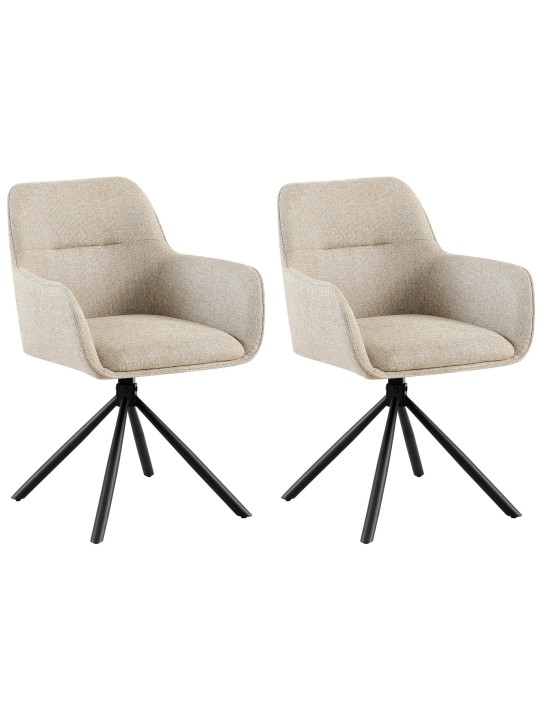 Lot de 2 chaises Tipton tissu, taupe