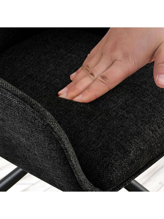 Lot de 2 chaises Tipton tissu, noir