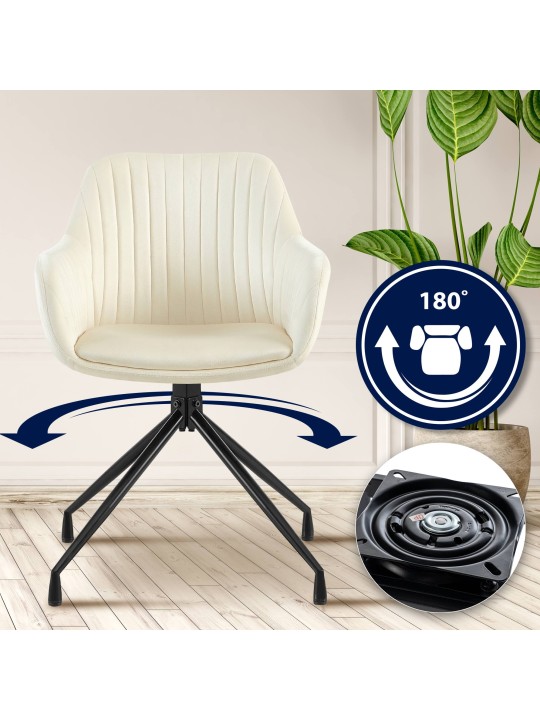 Lot de 2 chaises de salle à manger Welby velours, crème Lot de 2 chaises de salle à manger Welby velours, crème