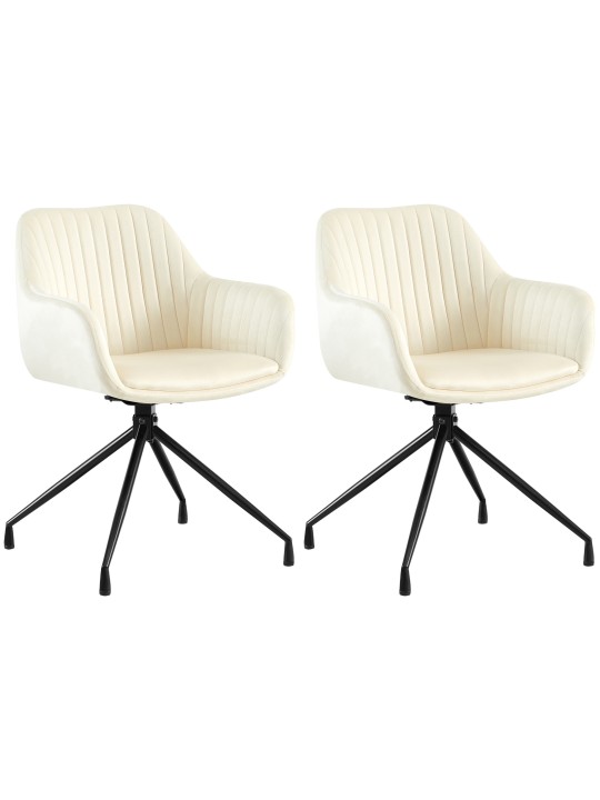 Lot de 2 chaises de salle à manger Welby velours, crème Lot de 2 chaises de salle à manger Welby velours, crème