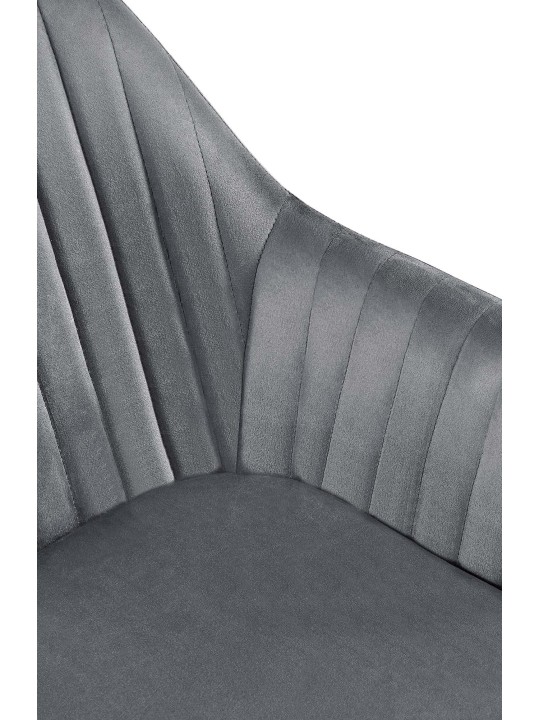 Lot de 2 chaises de salle à manger Welby velours, gris foncé Lot de 2 chaises de salle à manger Welby velours, gris foncé