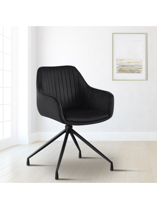 Lot de 2 chaises de salle à manger Welby velours, noir Lot de 2 chaises de salle à manger Welby velours, noir