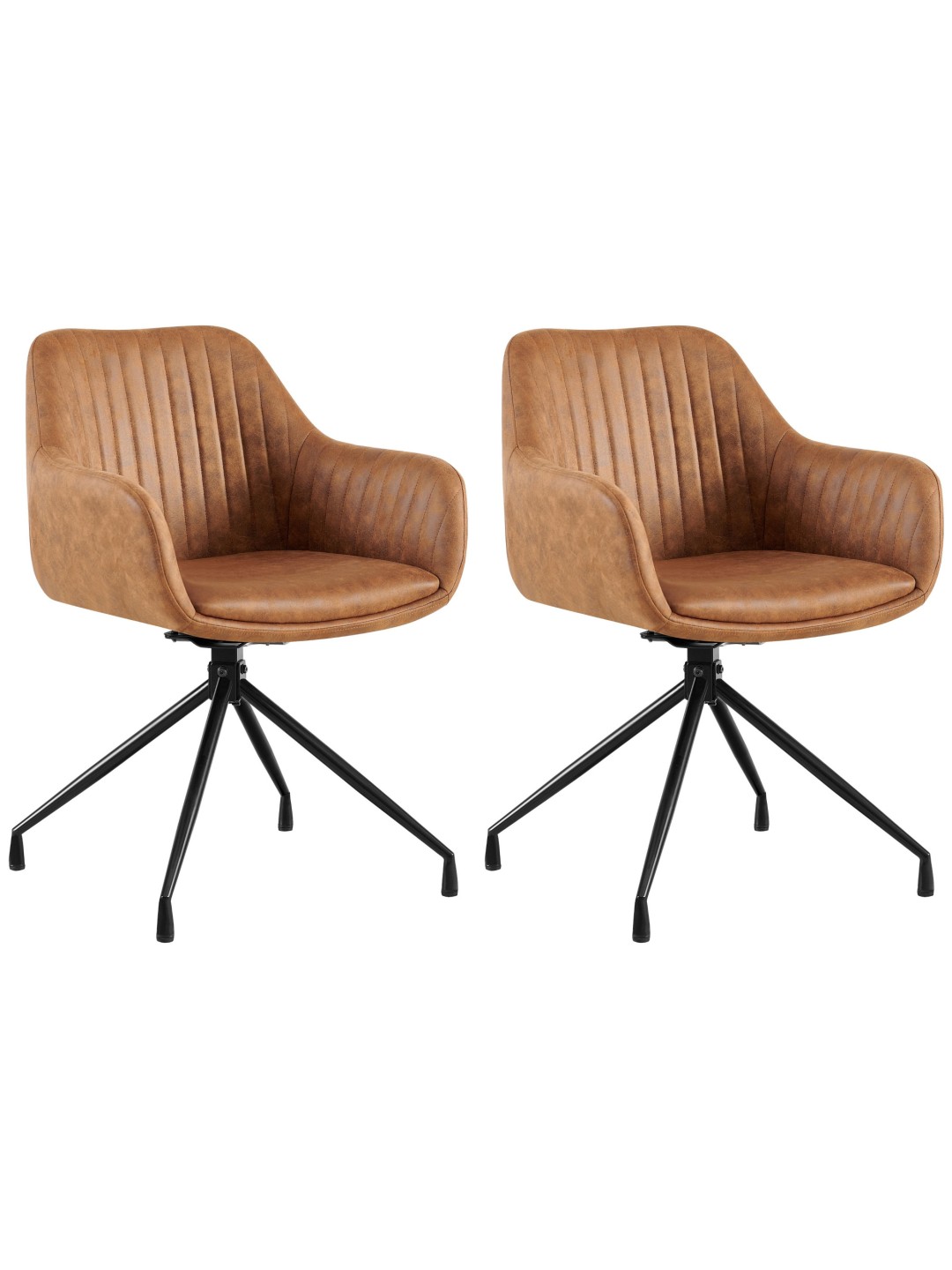 Lot de 2 chaises de salle à manger Welby Vintage, brun clair
