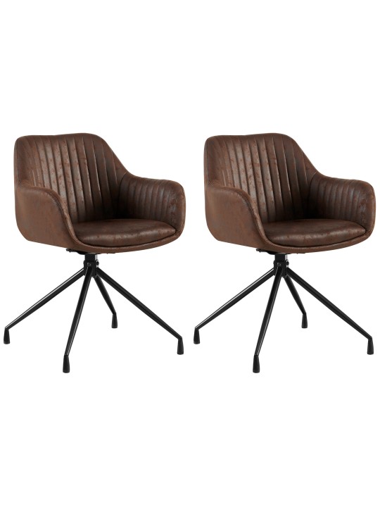 Lot de 2 chaises de salle à manger Welby Vintage, brun foncé Lot de 2 chaises de salle à manger Welby Vintage, brun foncé