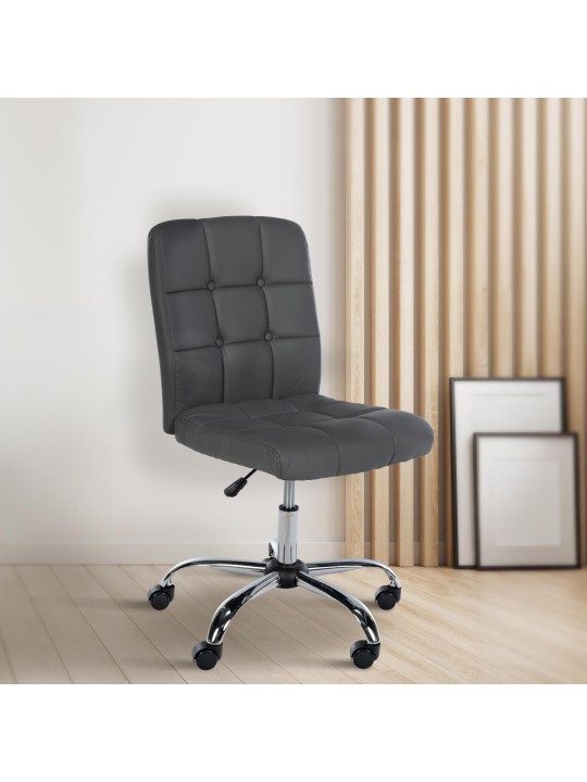 Tabouret de travail Trenton simili cuir, gris Tabouret de travail Trenton simili cuir, gris