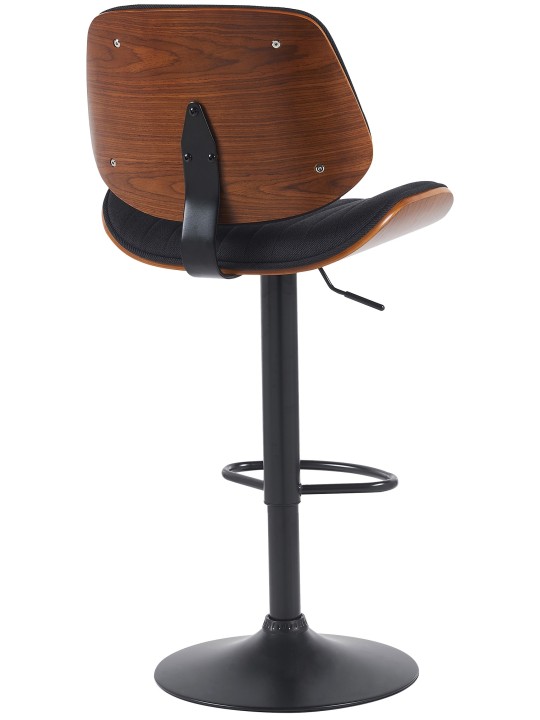 Lot de 2 tabourets de bar tissu Clawson, noyer/noir