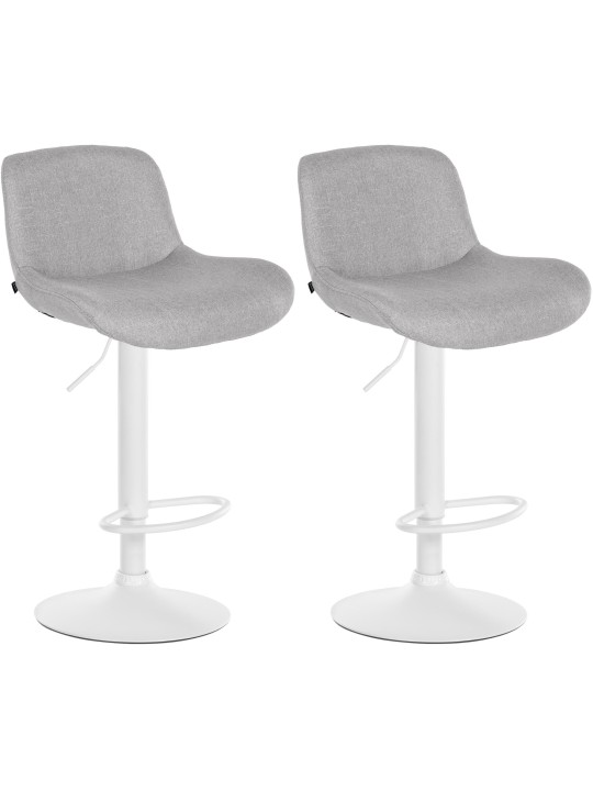 Lot de 2 tabourets de bar Solon tissu, gris clair