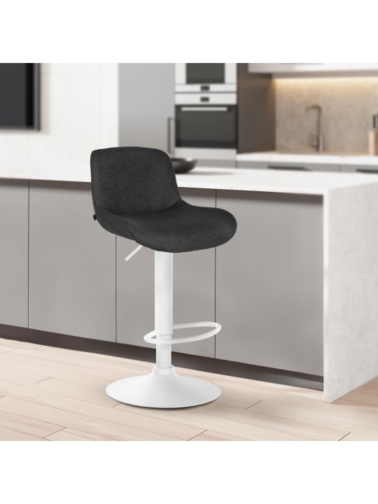 Lot de 2 tabourets de bar Solon tissu, noir