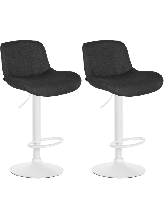 Lot de 2 tabourets de bar Solon tissu, noir