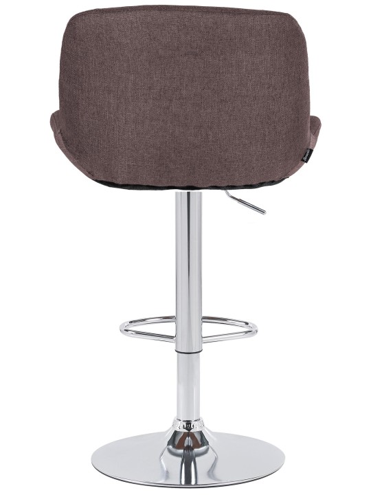 Lot de 2 tabourets de bar Solon tissu chromé, brun foncé
