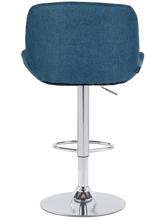 Lot de 2 tabourets de bar Solon tissu chromé, bleu Lot de 2 tabourets de bar Solon tissu chromé, bleu
