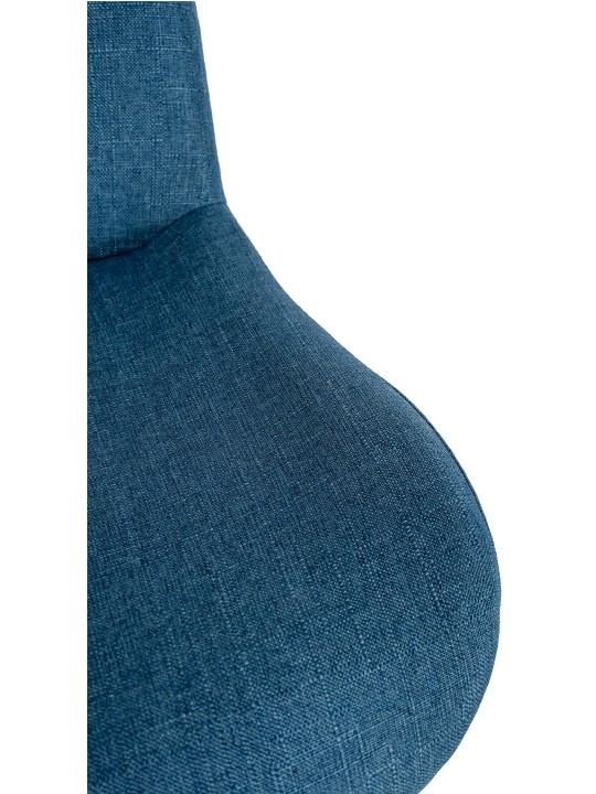 Lot de 2 tabourets de bar Solon tissu chromé, bleu Lot de 2 tabourets de bar Solon tissu chromé, bleu