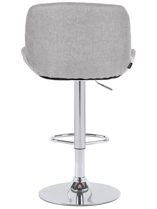 Lot de 2 tabourets de bar Solon tissu chromé, gris clair