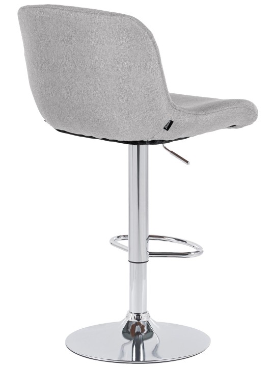 Lot de 2 tabourets de bar Solon tissu chromé, gris clair