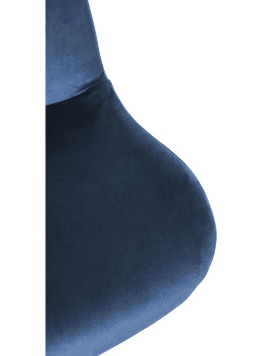 Lot de 2 tabourets de bar Solon velours chromé, bleu