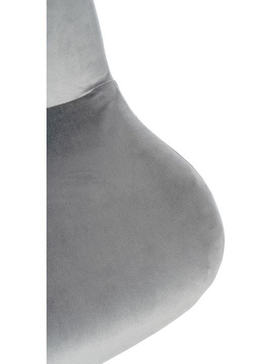 Lot de 2 tabourets de bar Solon velours chromé, gris