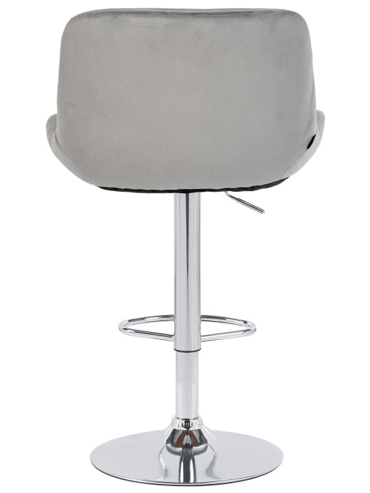 Lot de 2 tabourets de bar Solon velours chromé, gris