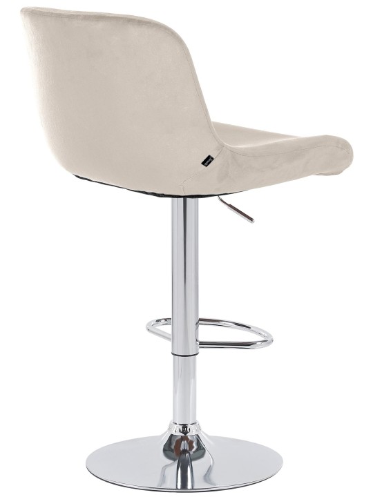 Lot de 2 tabourets de bar Solon velours chromé, crème