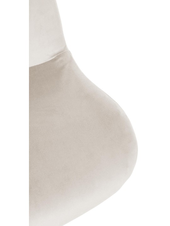 Lot de 2 tabourets de bar Solon velours chromé, crème