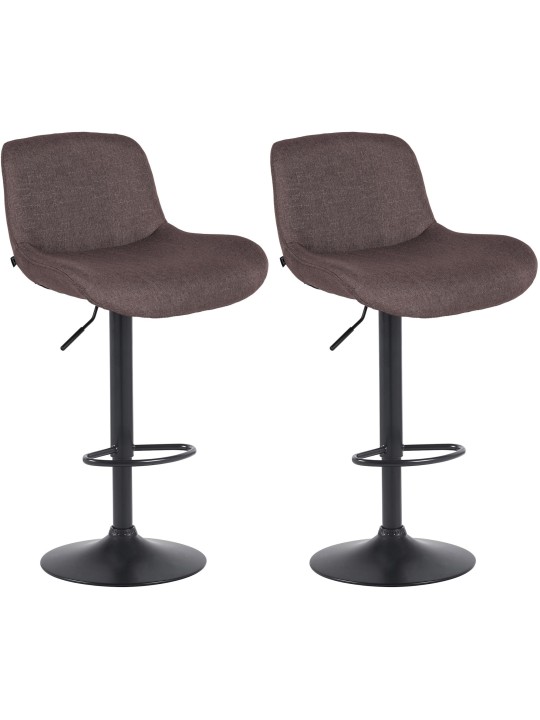 Lot de 2 tabourets de bar Solon tissu, brun foncé Lot de 2 tabourets de bar Solon tissu, brun foncé
