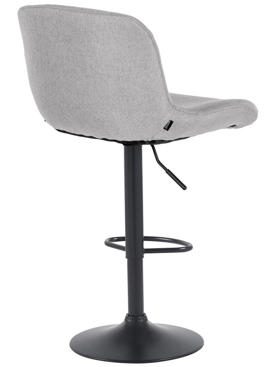 Lot de 2 tabourets de bar Solon tissu, gris clair