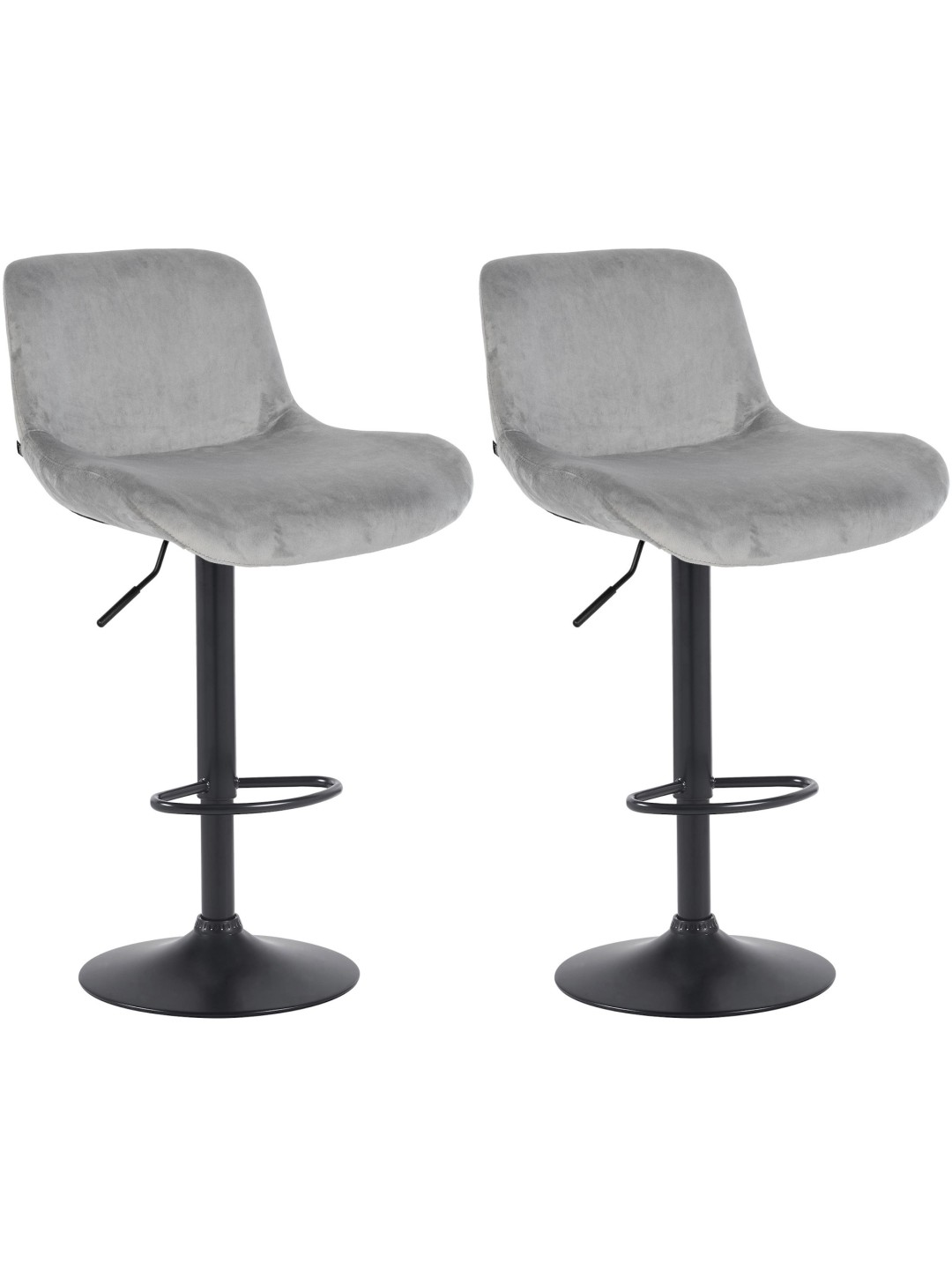 Lot de 2 tabourets de bar Solon, gris