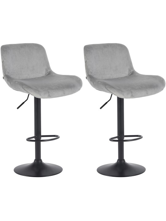 Lot de 2 tabourets de bar Solon, gris