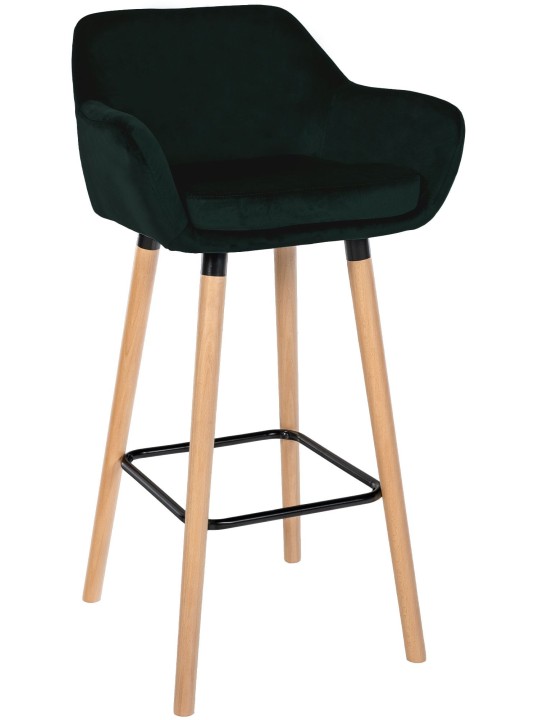 Tabouret de bar Grant velours, vert Tabouret de bar Grant velours, vert