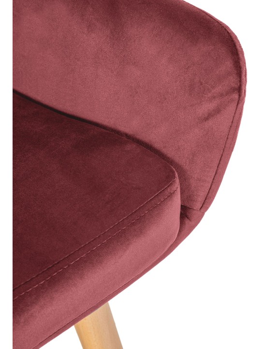 Tabouret de bar Grant velours, rouge