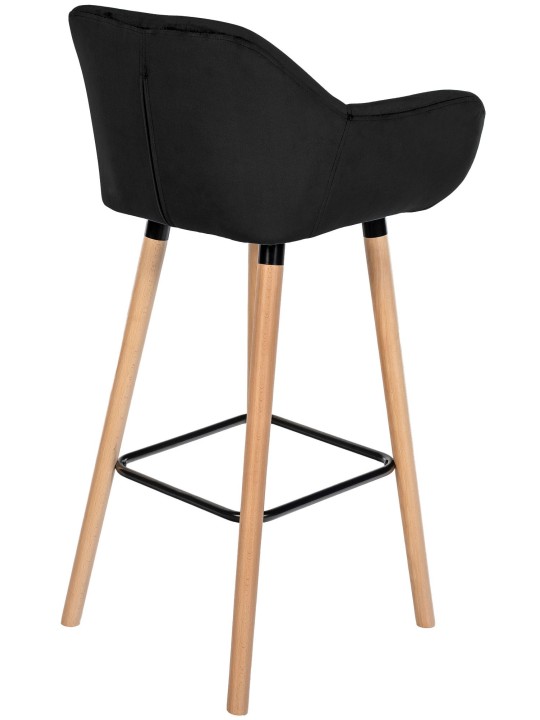 Tabouret de bar Grant velours, noir