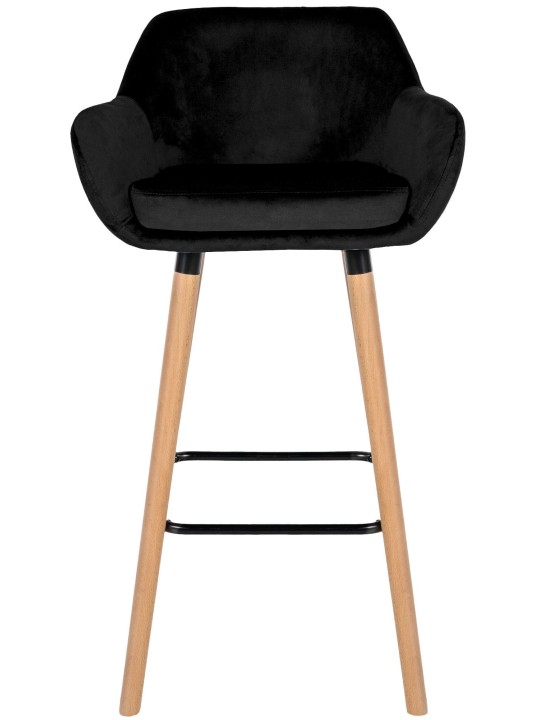 Tabouret de bar Grant velours, noir