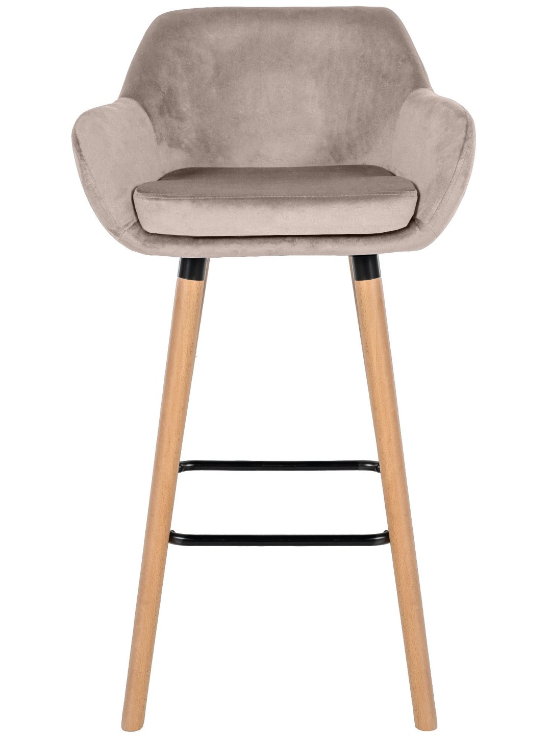 Tabouret de bar Grant velours, crème