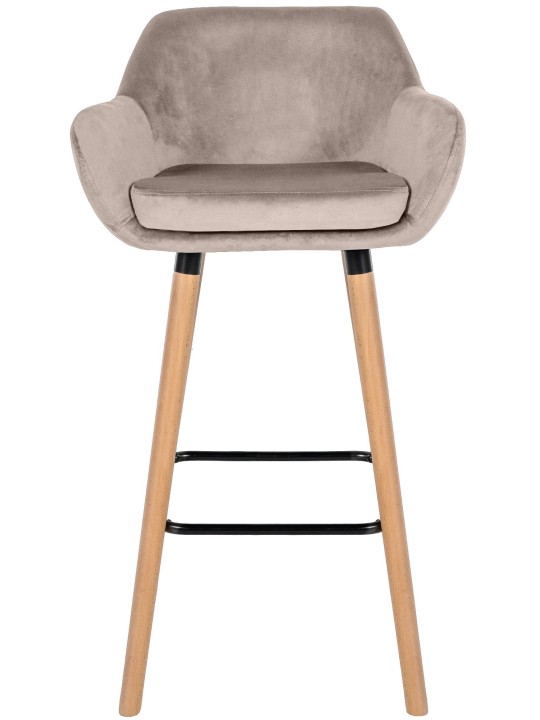 Tabouret de bar Grant velours, crème