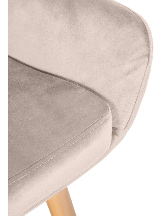 Tabouret de bar Grant velours, crème