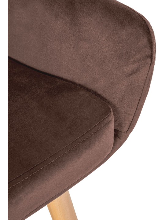 Tabouret de bar Grant velours, café