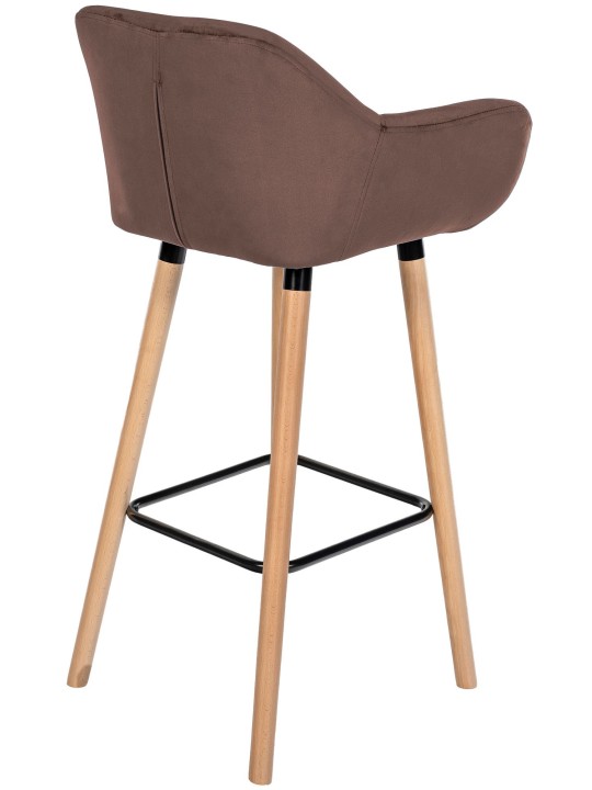 Tabouret de bar Grant velours, café