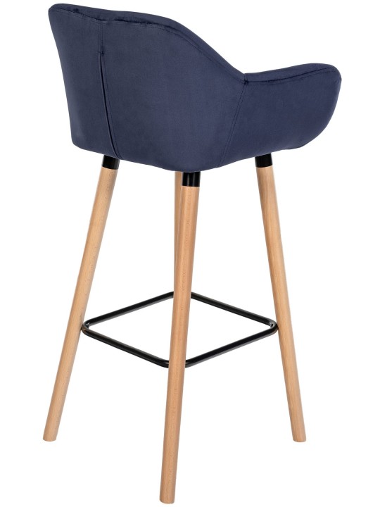 Tabouret de bar Grant velours, bleu foncé