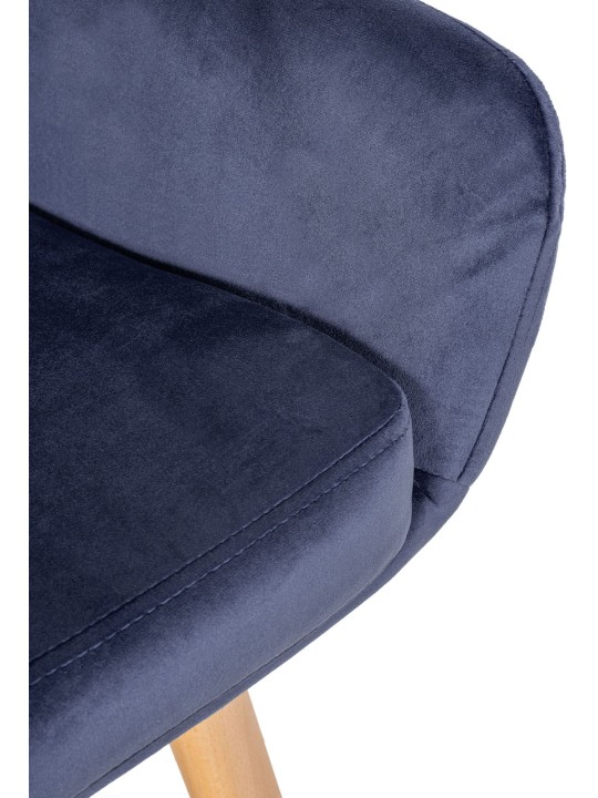 Tabouret de bar Grant velours, bleu foncé